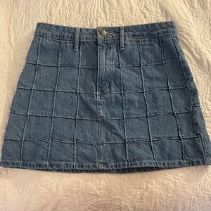 Forever 21 Blue Patchwork Mini Skirt
